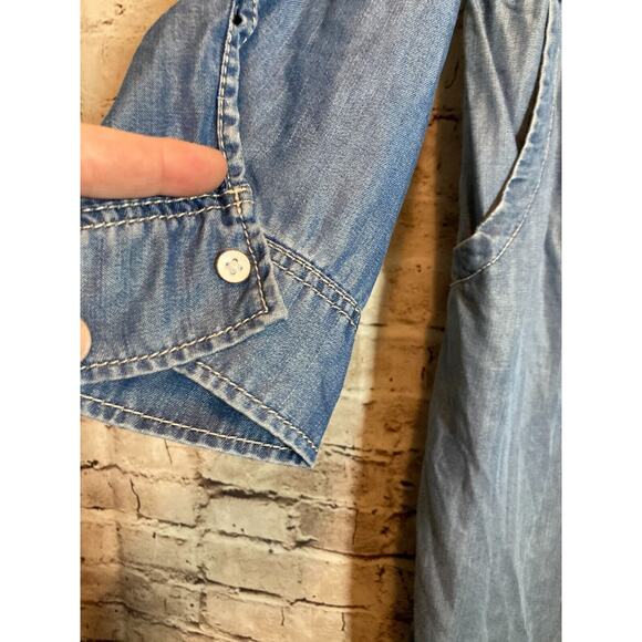 Lee‎ Platinum Label Shirt Dress Womens 18 Chambray Blue Full Button Front Midi - Picture 3 of 16